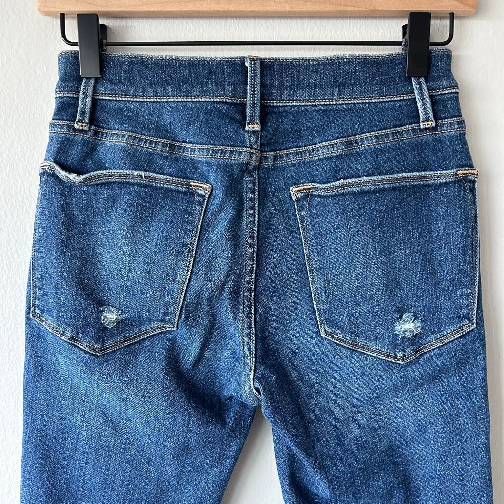 FRAME Le High Skinny Jeans Women 26 Clyde Distressed Medium Wash - Picture 6 of 11